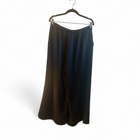 Zenana Wide Leg Pants Size XL Black High Rise Pockets Elastic Waistband At Back - Picture 4 of 12
